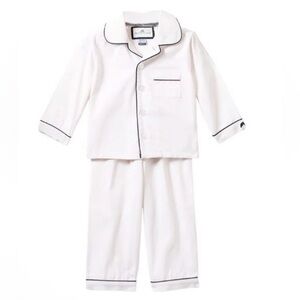 Petite Plume White with Navy Piping Pajamas Retails $60